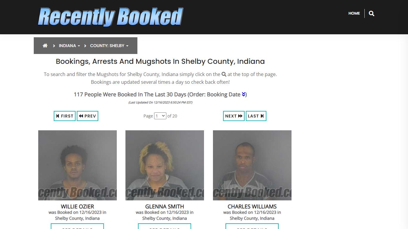 Recent bookings, Arrests, Mugshots in Shelby County, Indiana